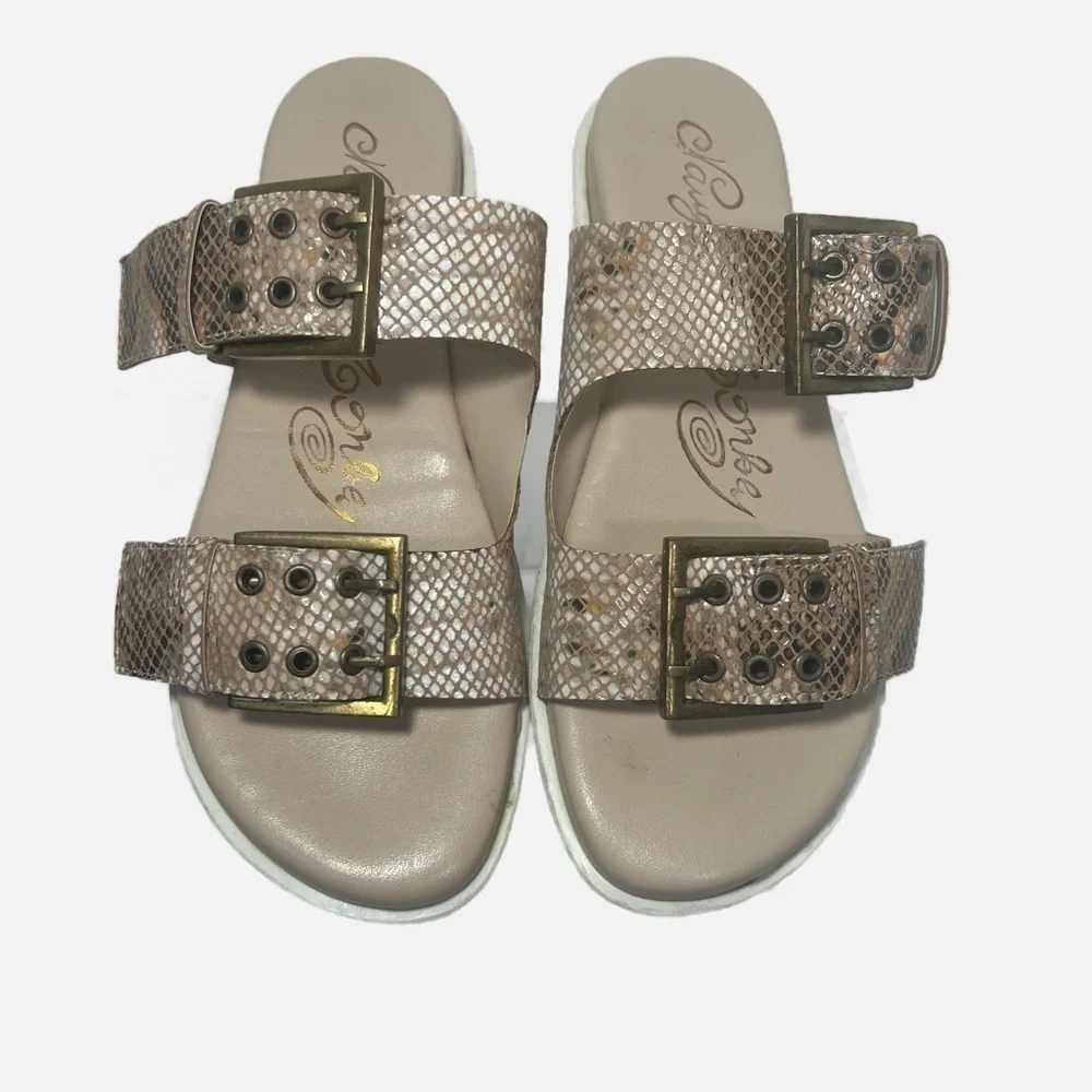 Naughty Monkey Reptile Print Hey Pony Brown TanSandals Womens size 8,5 - Picture 5 of 12